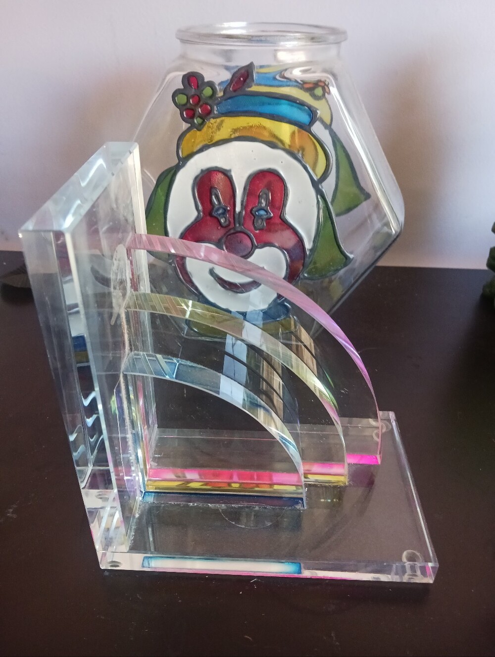 Max Studio Home Crystal Rainbow Bookend  Iridescent Acrylic Modern Sculpture